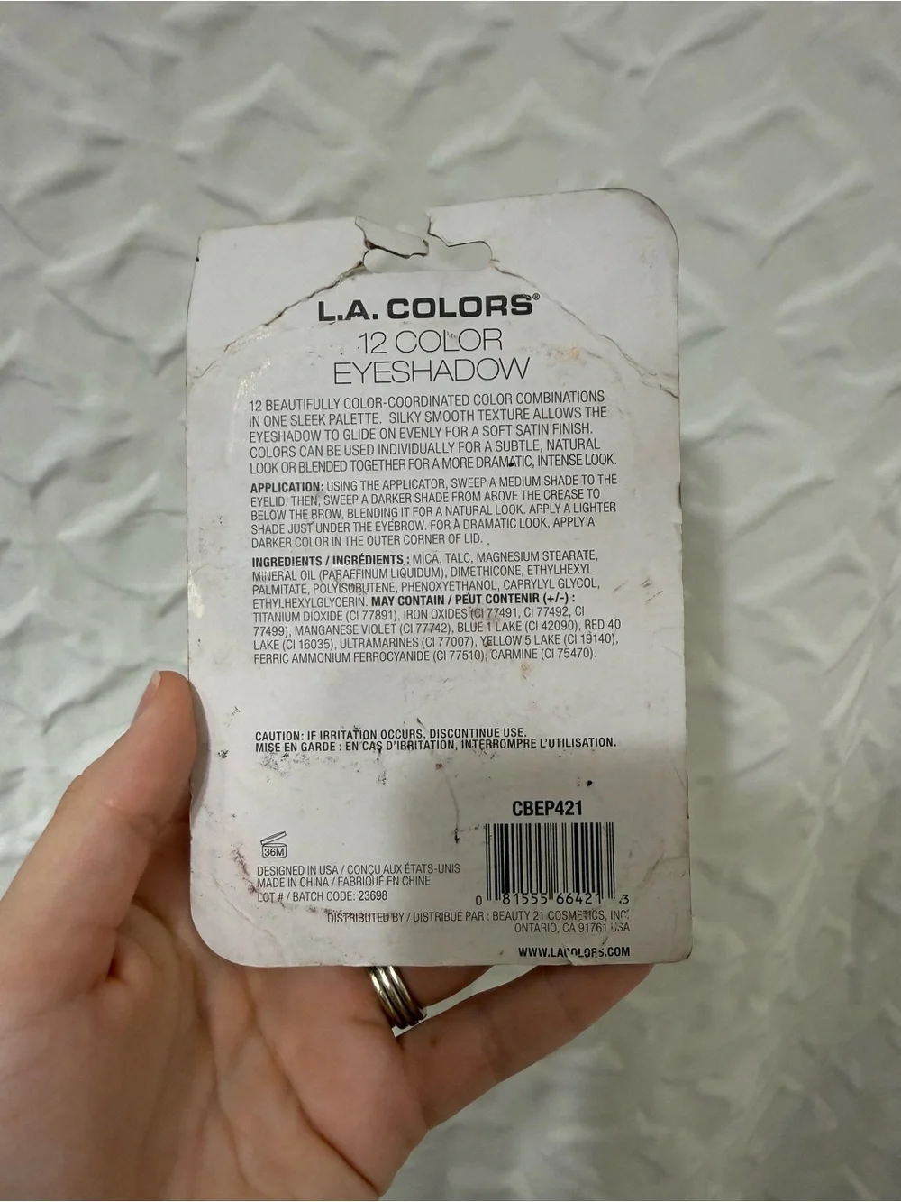 L.A. Colors 12-Color Eyeshadow Palette - Neutral & Warm Mix